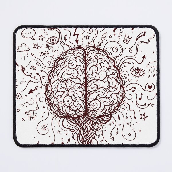 Item preview, Chaos Mind Doodle Brain T-Shirt – Creative Mess Line Art, Dark Maroon Aesthetic, Abstract Mental Art Tee designed and sold by XxZainStylexX.