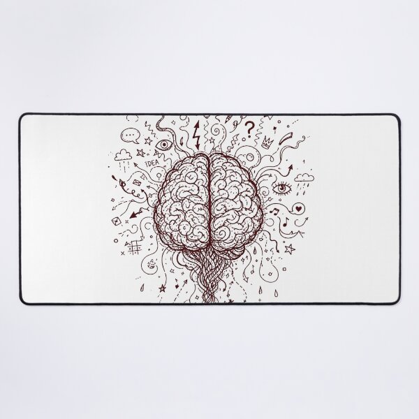 Item preview, Chaos Mind Doodle Brain T-Shirt – Creative Mess Line Art, Dark Maroon Aesthetic, Abstract Mental Art Tee designed and sold by XxZainStylexX.