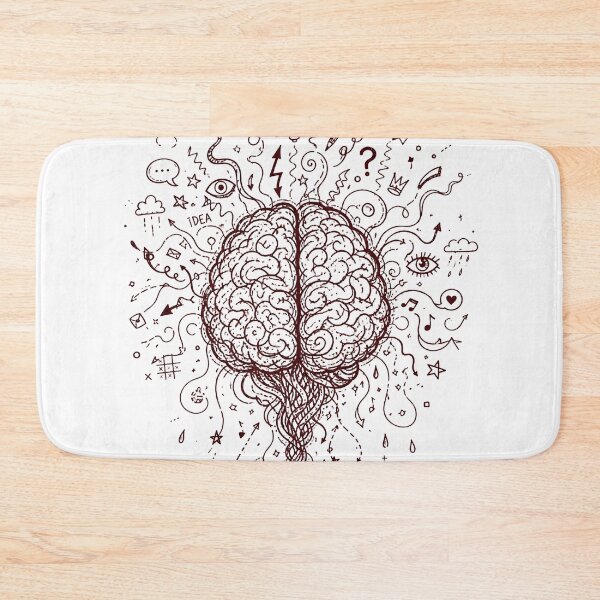 Item preview, Chaos Mind Doodle Brain T-Shirt – Creative Mess Line Art, Dark Maroon Aesthetic, Abstract Mental Art Tee designed and sold by XxZainStylexX.
