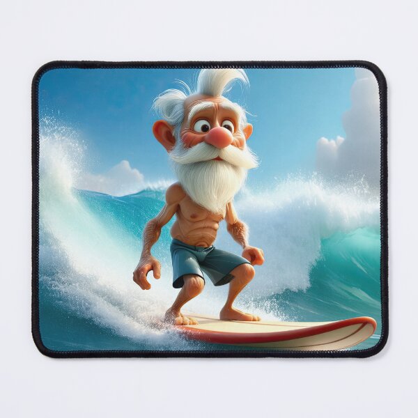 Item preview, Old Man riding a surf board designed and sold by Colin Bentham.