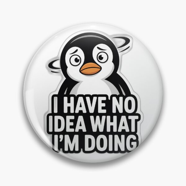 Item preview, Confused Penguin Sticker – Funny “I Have No Idea” Meme Design designed and sold by DreamyDesigns17.