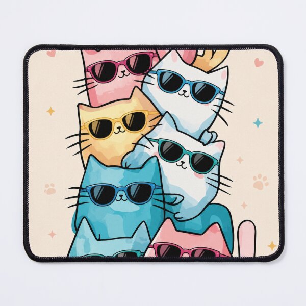 Item preview, Cool Cats Wall Art Print | Cute Sunglasses Cat Illustration | Aesthetic Pastel Cat Decor designed and sold by IconicDesignsXd.