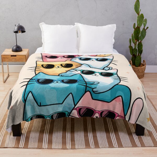 Item preview, Cool Cats Wall Art Print | Cute Sunglasses Cat Illustration | Aesthetic Pastel Cat Decor designed and sold by IconicDesignsXd.