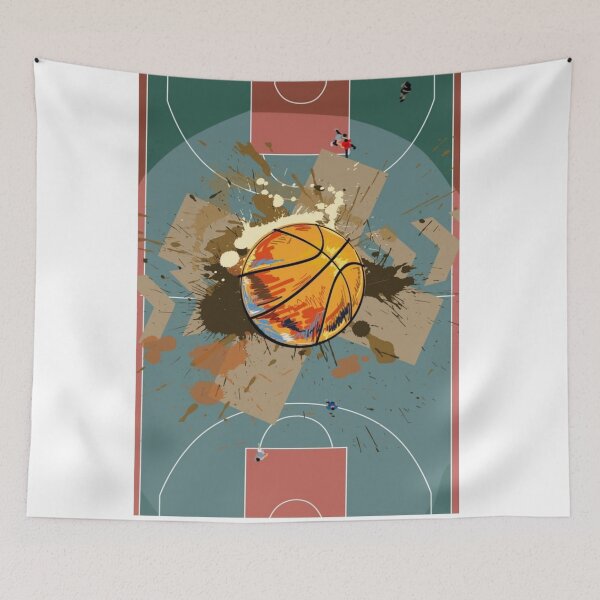 Item preview, Basketball digital art colorfull modern ball painting designed and sold by Combatente.