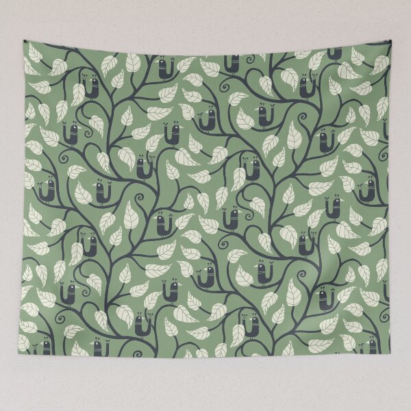 Item preview, Bring in the Garden - sage green, cream & charcoal designed and sold by Johanna Kindvall.