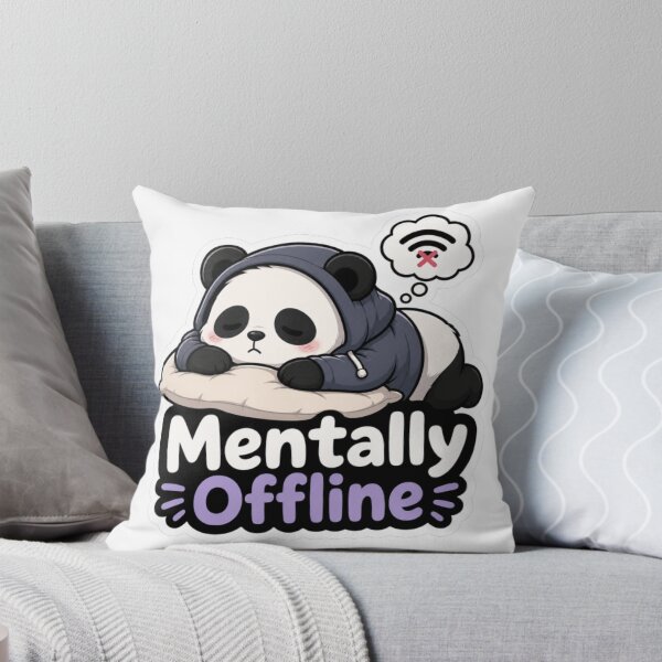 Item preview, Mentally Offline Cute Panda Sticker designed and sold by PixoNest.