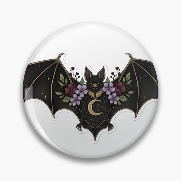 Item preview, Bat Violet Flower Crescent Gift designed and sold by IllumeInk.