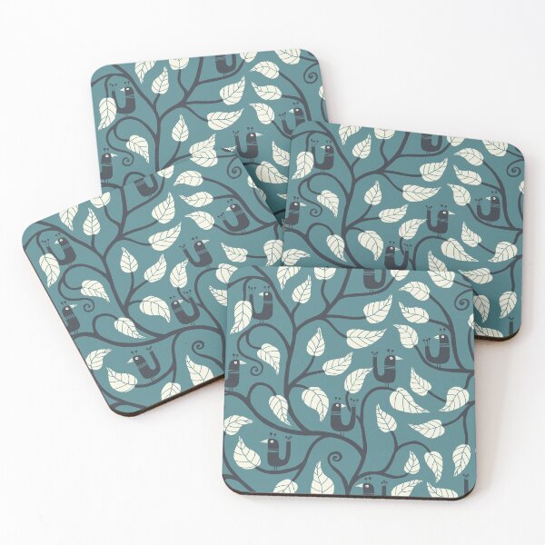 Item preview, Bring in the Garden - teal blue, cream and charcoal designed and sold by Johanna Kindvall.
