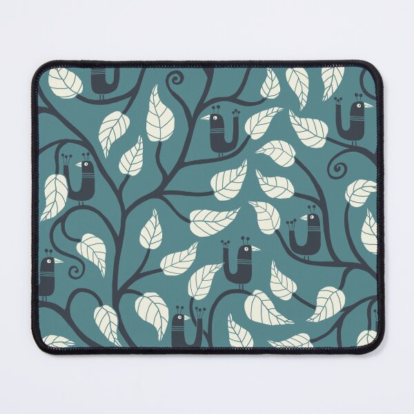 Item preview, Bring in the Garden - teal blue, cream and charcoal designed and sold by Johanna Kindvall.