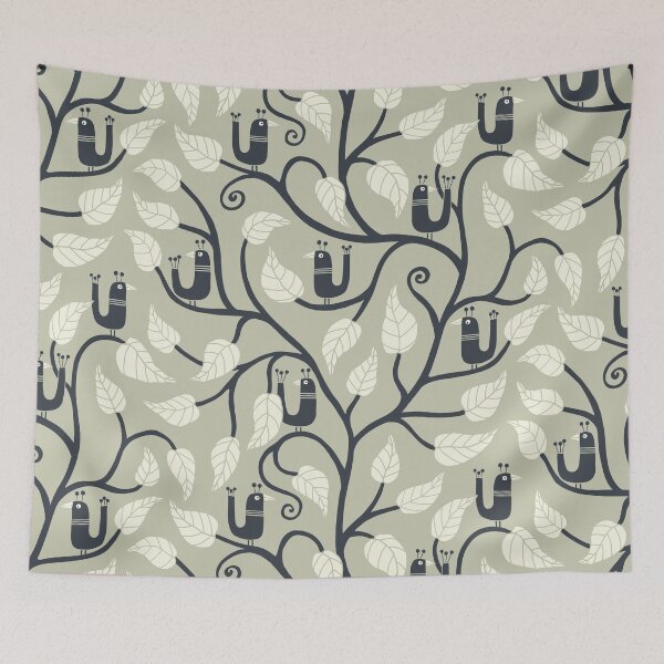 Item preview, Bring in the Garden - soft gray, cream and charcoal designed and sold by Johanna Kindvall.