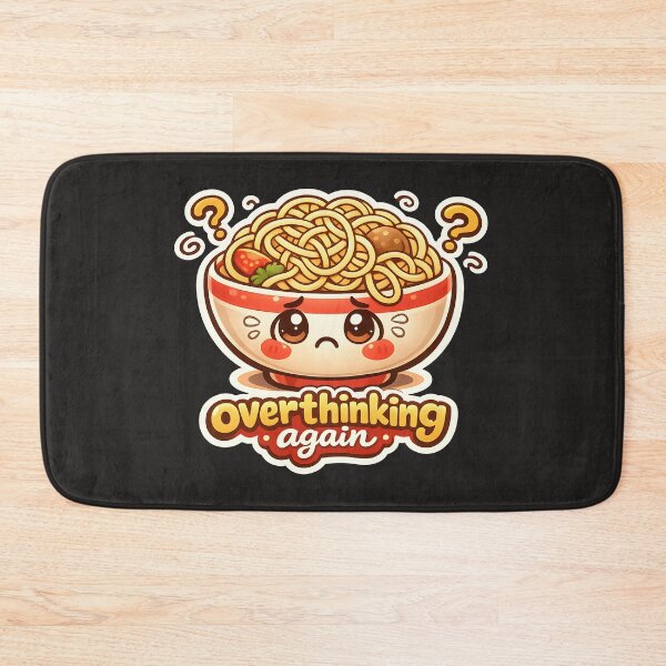 Item preview, "Overthinking Again" Noodle Bowl | Cute Food Anxiety & Mental Chaos Art designed and sold by Naviora.