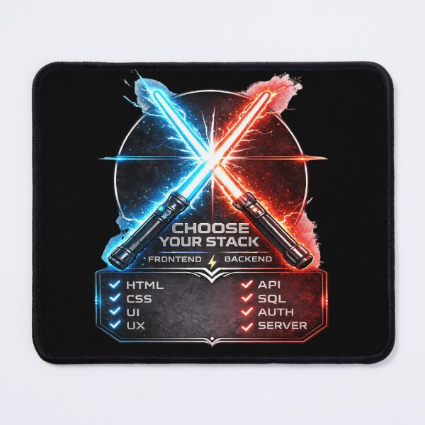 Item preview, Frontend vs Backend – Choose Your Stack Developer Lightsaber designed and sold by CtrlAltLaugh.