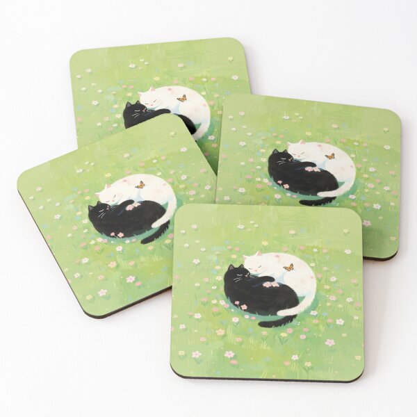 Item preview, Black cat and white cat designed and sold by xianxiu-ling.