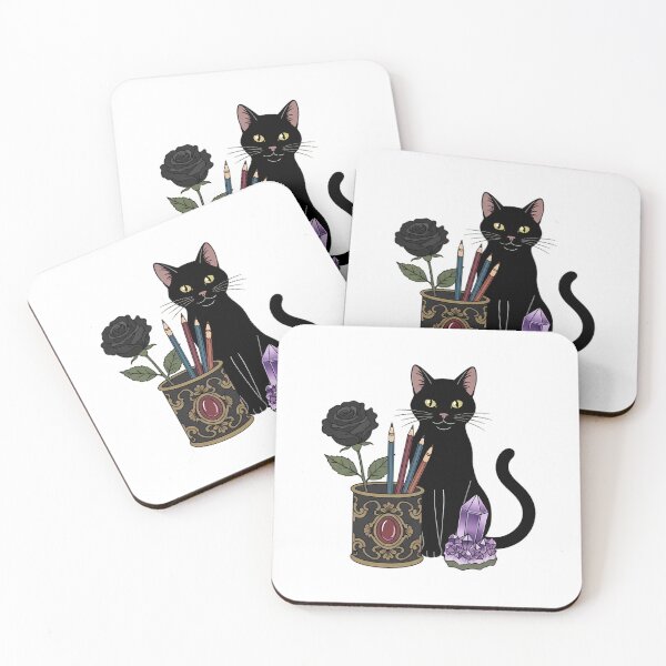 Item preview, Amethyst Crystal Black Cat Black Rose Pencil Cup Gift designed and sold by IllumeInk.
