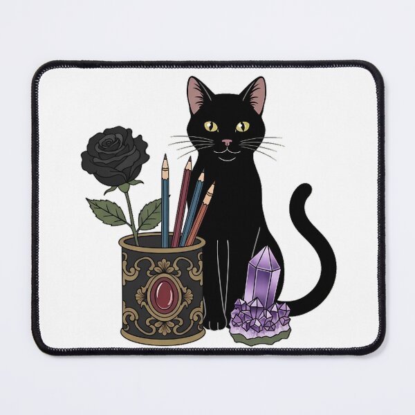 Item preview, Amethyst Crystal Black Cat Black Rose Pencil Cup Gift designed and sold by IllumeInk.