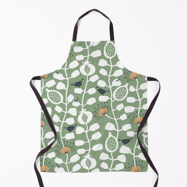Item preview, Scandimalism in the Hot House - green gray, cream, charcoal, orange designed and sold by Johanna Kindvall.