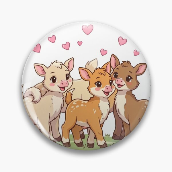 Item preview, Herd of Deer Pink Hearts Sticker designed and sold by AllxN.