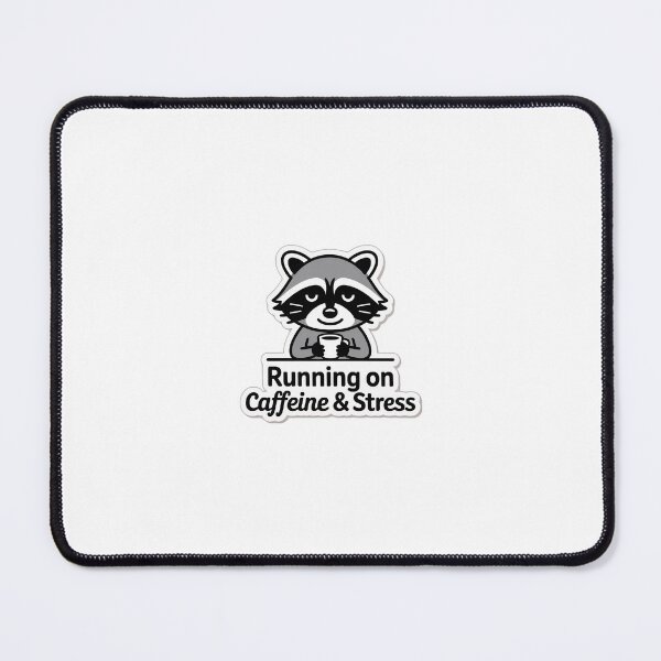 Item preview, Tired Raccoon Coffee Sticker – Running on Caffeine & Stress designed and sold by DreamyDesigns17.