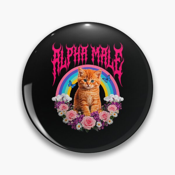 Item preview, Alpha Male Funny Kitten Rainbow Floral Cat Meme Cat Lovers designed and sold by b3ida-zl.