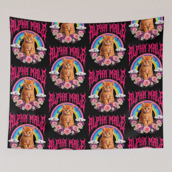 Item preview, Alpha Male Funny Kitten Rainbow Floral Cat Meme Cat Lovers designed and sold by b3ida-zl.