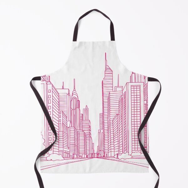 Item preview, Vibrant Pink Neon Cityscape Line Art Modern Urban Skyline Sketch designed and sold by DesignArtist.ia.