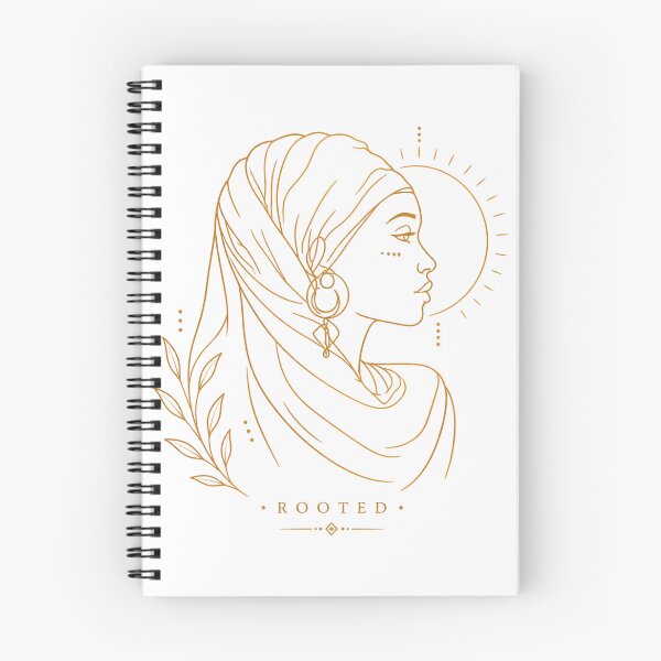 Item preview, Minimal African Woman Line Art – Rooted Afro Beauty, Elegant Headwrap Portrait, Gold Line Aesthetic Design designed and sold by Rooted Culture.