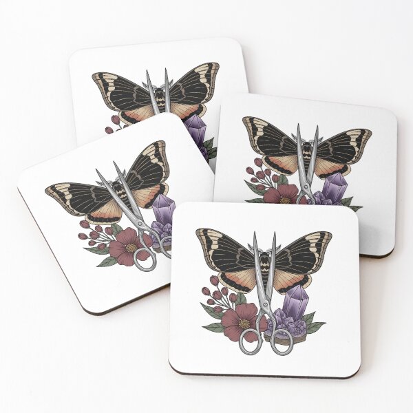 Item preview, Amethyst Crystal Moth Silver Scissors and Ribbon Gift designed and sold by IllumeInk.