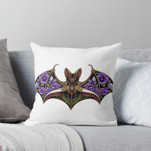 Item preview, Amethyst Crystal Bat Violet Flowers Gift designed and sold by IllumeInk.