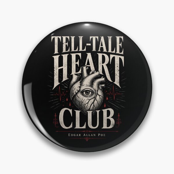 Artikelvorschau, Tell Tale Heart Club Edgar Allan Poe Dark Gothic Zitat entworfen und verkauft von Fenay Designs.