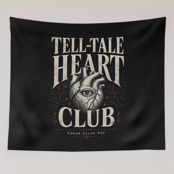 Item preview, Tell Tale Heart Club Edgar Allan Poe Dark Gothic Quote designed and sold by Fenay Designs.
