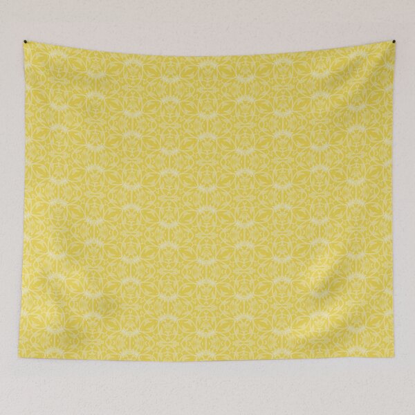 Item preview, Yellow Floral Seamless Pattern, Warm Botanical Repeat, Minimal Line Art Design designed and sold by GraceInNatureCo.