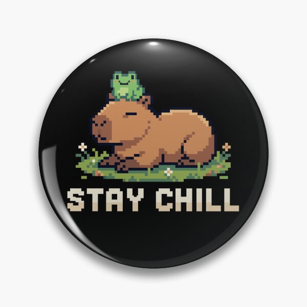 Item preview, Stay Chill - Cute Capybara and Frog Pixel Art designed and sold by artistastshirt.