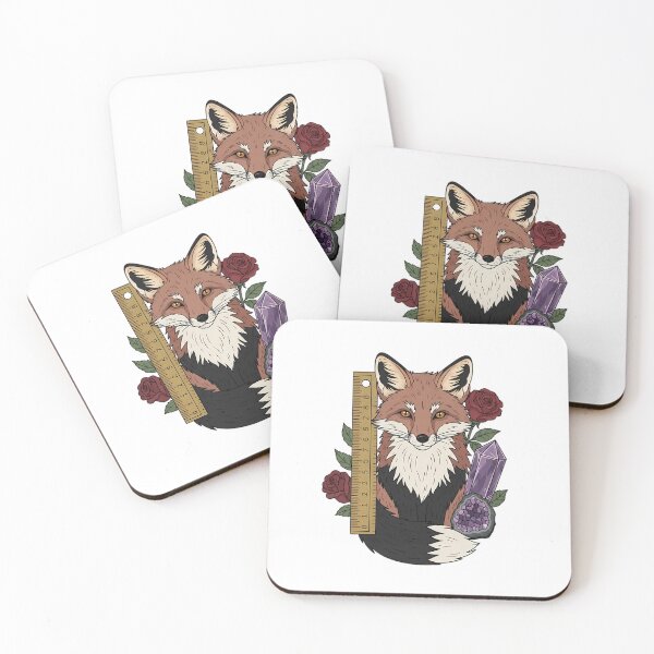 Item preview, Amethyst Crystal Fox Brass Ruler and Rose Gift designed and sold by IllumeInk.