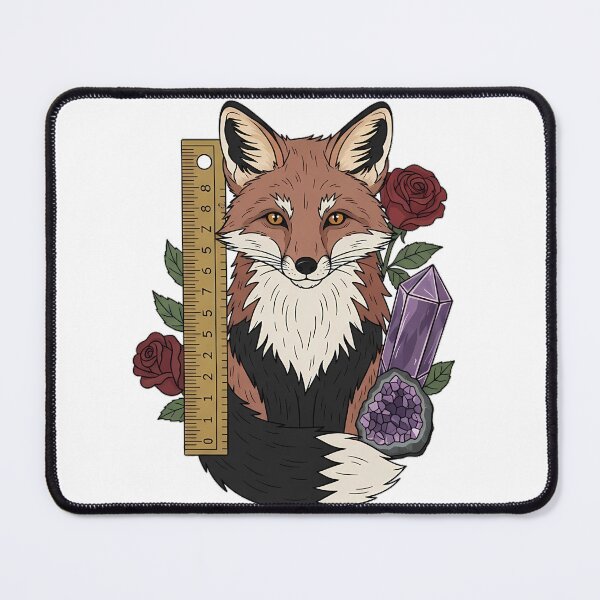 Item preview, Amethyst Crystal Fox Brass Ruler and Rose Gift designed and sold by IllumeInk.