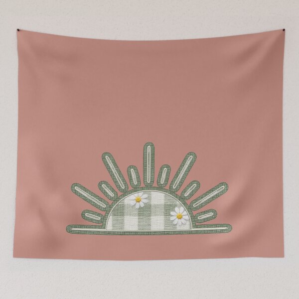 Item preview, Sage Green Gingham Boho Sun Patch Embroidered Look designed and sold by thelexiverse.