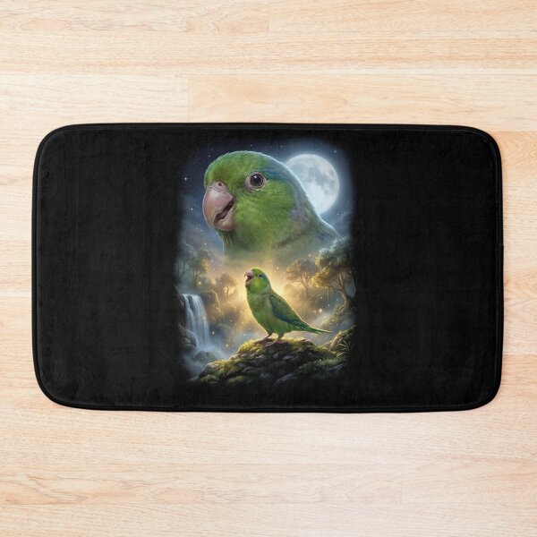 Item preview, Funny Green Parrotlet Howling Moon Art Parrot Lover designed and sold by DoodleTortle.