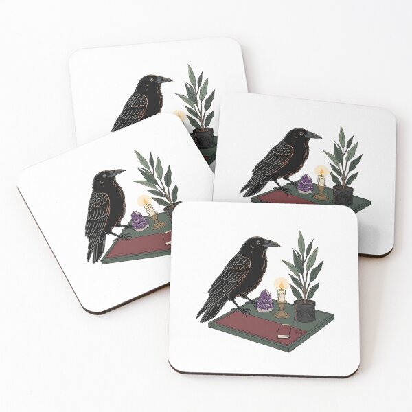 Item preview, Amethyst Crystal Crow Candlelit Desk Plant Gift designed and sold by IllumeInk.