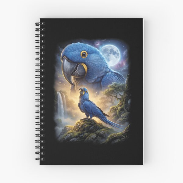 Item preview, Funny Hyacinth Macaw Howling Moon Art Parrot Lover designed and sold by DoodleTortle.