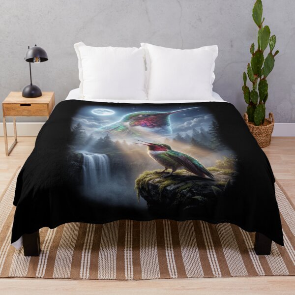 Item preview, Funny Hummingbird Howling Moon Art Bird Lover Birding designed and sold by DoodleTortle.