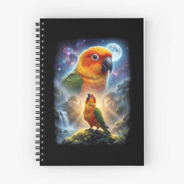 Item preview, Funny Jenday Conure Howling Moon Art Parrot Lover designed and sold by DoodleTortle.