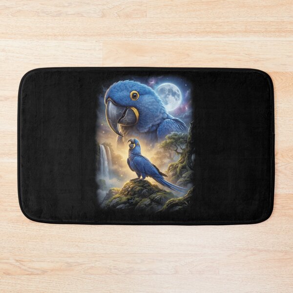 Item preview, Funny Hyacinth Macaw Howling Moon Art Parrot Lover designed and sold by DoodleTortle.