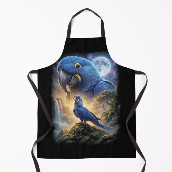 Item preview, Funny Hyacinth Macaw Howling Moon Art Parrot Lover designed and sold by DoodleTortle.