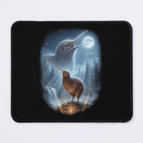 Item preview, Funny Kiwi Bird Howling Moon Art Bird Lover Birding designed and sold by DoodleTortle.