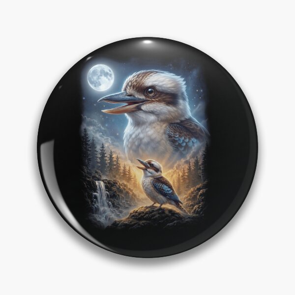 Item preview, Funny Kookaburra Howling Moon Art Bird Lover Birding designed and sold by DoodleTortle.