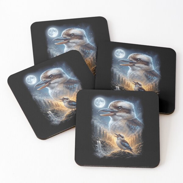 Item preview, Funny Kookaburra Howling Moon Art Bird Lover Birding designed and sold by DoodleTortle.