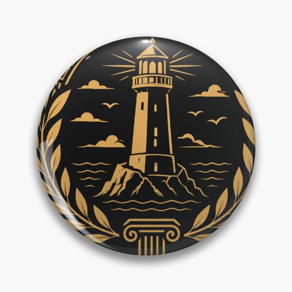 Item preview, Lux In Tenebris Lighthouse Greek Emblem designed and sold by MWSailingClub.