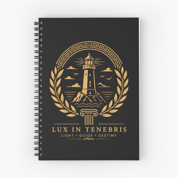 Item preview, Lux In Tenebris Lighthouse Greek Emblem designed and sold by MWSailingClub.