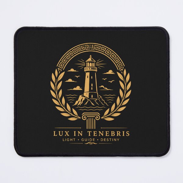 Item preview, Lux In Tenebris Lighthouse Greek Emblem designed and sold by MWSailingClub.