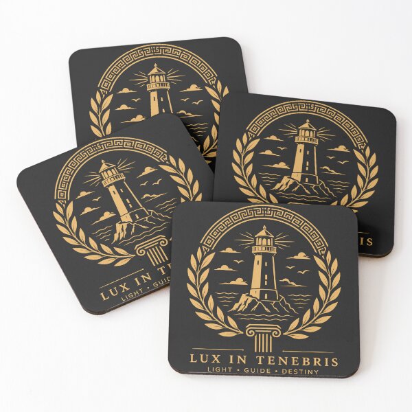 Item preview, Lux In Tenebris Lighthouse Greek Emblem designed and sold by MWSailingClub.
