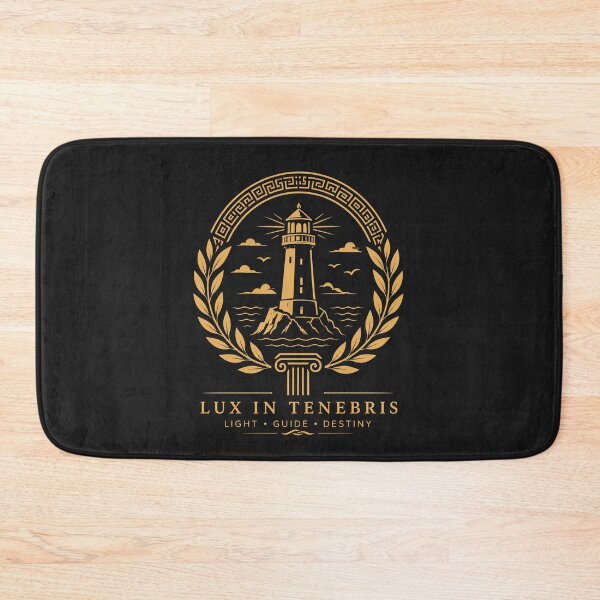 Item preview, Lux In Tenebris Lighthouse Greek Emblem designed and sold by MWSailingClub.